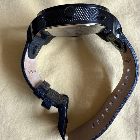 Diesel Men's Mr. Big Daddy Black Leather Chronograph Watch DZ7127 - Picture 9 of 11